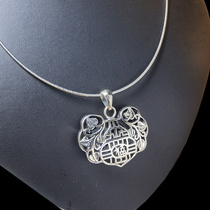 Baishi Yincheng 925 Silver Fu Gourd Long Life Lock Silver Pendant Womens Vintage Silver Collar Ping Lock