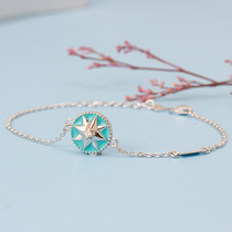 Baishi silver Cheng eight stars sky blue girlfriends 925 sterling silver bracelet niche personality female girlfriend birthday gift