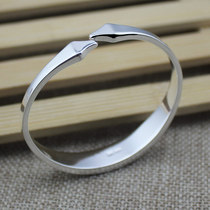 Personality simple silver bracelet 999 sterling silver female Japanese and Korean opening silver bracelet for girlfriend wife birthday gift