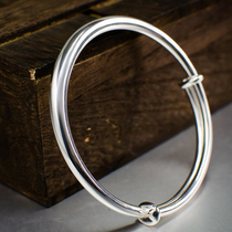 (Traditional vintage) sterling silver bracelet 9999 foot silver solid round bar womens silver bracelet Mothers Day mother gift