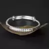 Sterling silver heart sutra bracelet women's 999 foot silver solid adult silver bracelet push-pull mouth ring mouth smaller