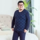 Người đàn ông cộng với chất béo cộng với quần áo mùa thu quần dài quần dài chàng béo size lớn quần áo lót nam cotton cổ tròn dày vừa phải phù hợp với người béo - Phù hợp với nóng lên