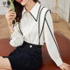 2023 spring new design sense niche fashion Hepburn style shirt age reduction western style white thin top women's long sleeves