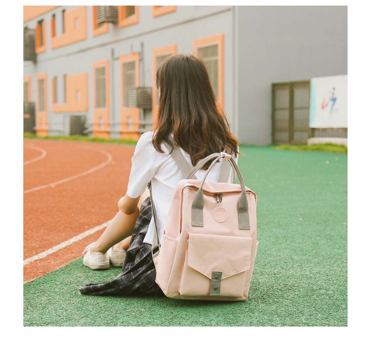 Harajuku đơn giản ba lô vải nhỏ cô gái tươi Nhật Bản phiên bản Hàn Quốc của thủy triều đại học túi gió kích thước sinh viên ba lô - Ba lô ba lo nam