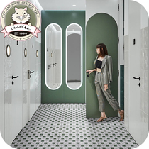 Port Style Retro Small Flower Brick Mosaic Restaurant Milk Tea Shop Checkered Tile Balcony Bathroom kitchen 300 * 300