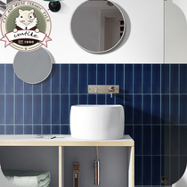 Retro Brick Blue Green Art Artisanal Wall Brick Ice Cracking Tile Background Wall Toilet Balcony Kitchen 60 * 200