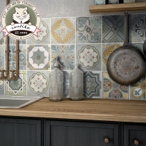 Cafe restaurant Retro tiles Kitchen and bathroom balcony bathroom tiles Kitchen toilet non-slip small floor tiles 300