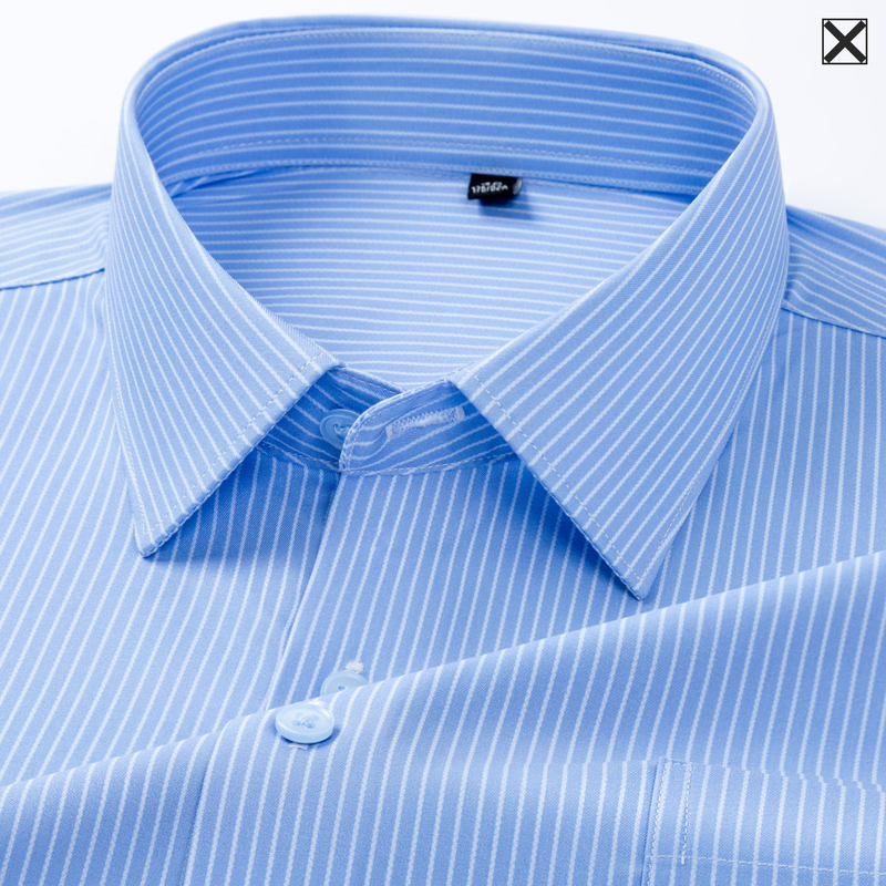 Spring and Summer Bamboo Fiber Long-Sleeved Shirts for Men, Middle-Aged and Elderly, Casual with Pockets, Dad-Style, Stretchy, Wrinkle-Free Striped Shirts