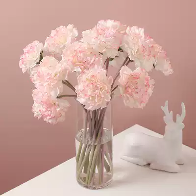 Carnation simulation flower single fake flower Touch Moisturizing plastic flower silk flower arrangement living room table ornaments Mother's Day