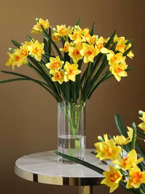 Simulation fake flower multi-head daffodil bouquet placement flower suit decoration decoration home living room dining table floral decoration