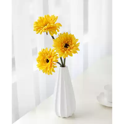 Simulation flower African chrysanthemum gerbera chrysanthemum short stem chrysanthemum small fresh bouquet single fake flower dining table plastic flower arrangement ornaments
