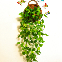 Wall hanging flower basket wall hanging flower pot wall decoration pendant rattan Willow flower pot green flower hanging hanging hanging