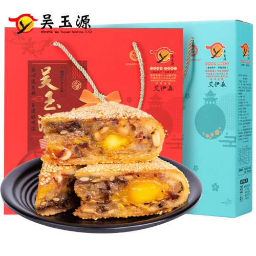 百年老字号！吴玉源 温州桥墩潮式鲜肉味大月饼500g