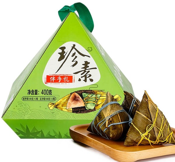 壹品稻香 珍素 端午粽子礼盒 豆沙粽+蜜枣粽 共400g 天猫优惠券折后￥13.9包邮（￥23.9-10）