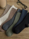 Solid color socks men's spring and autumn mid-calf socks pure cotton deodorant sweat-absorbent ins trendy black men's summer cotton stockings