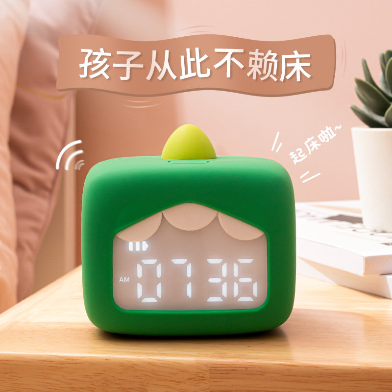 Talking alarm clock students with child boy exclusive get up artifact 2021 new smart silent night light alarm