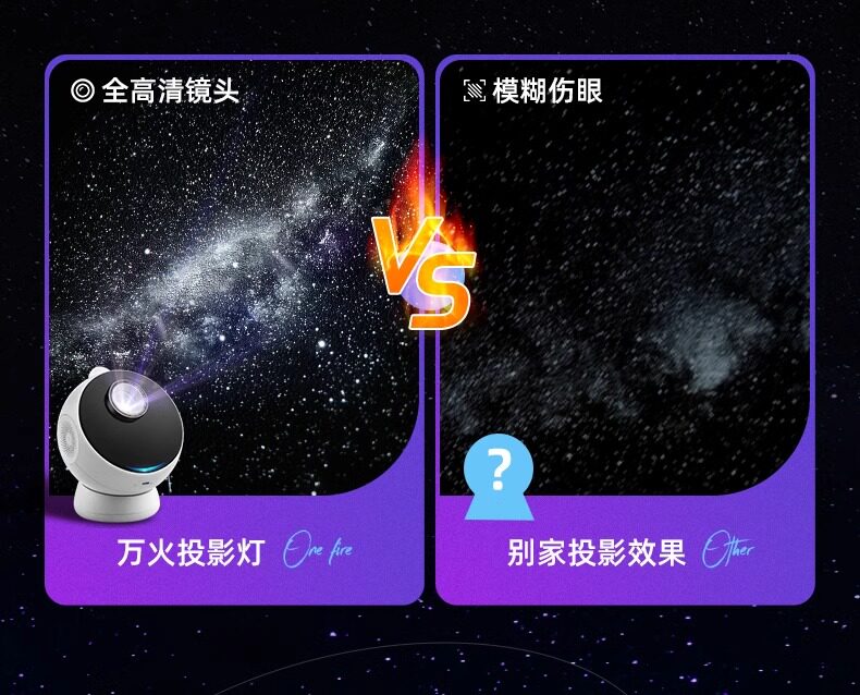 Атмосферы света 万火星空投影仪氛围灯天猫精灵小夜灯满天星卧室高级生日礼物男生 Onefire