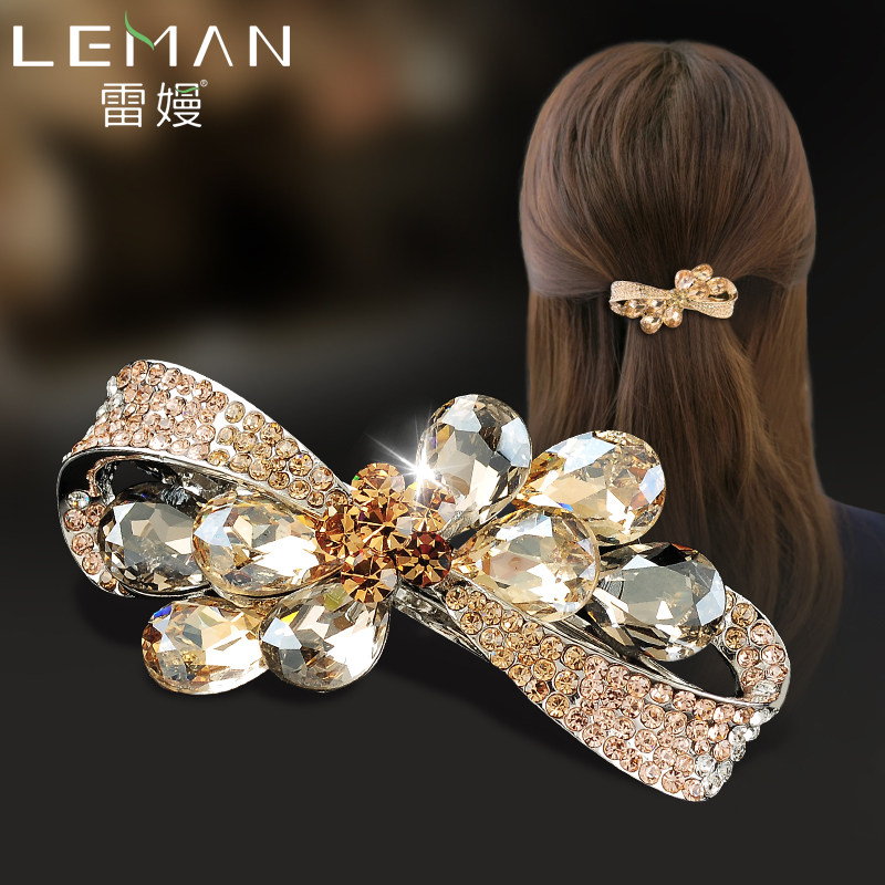 Rhinestone hairpin back of the head high-quality mother's hairpin girl simple bowknot headdress hair accessories clip exquisite clip