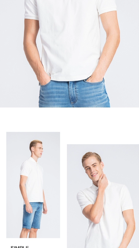 Áo thun cotton nam chính hãng Baleno Benny Road Summer Lapel Solid Solid Short Short Polo Polo Men 88801139 active shirt