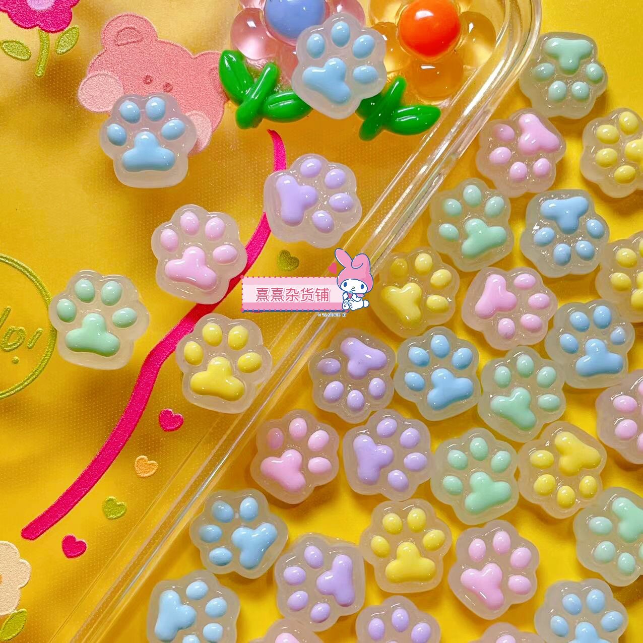 Xi Xi Grocery Shop Lovely Makaron Jelly-colored kitten claw-claw resin diy material manual accessories