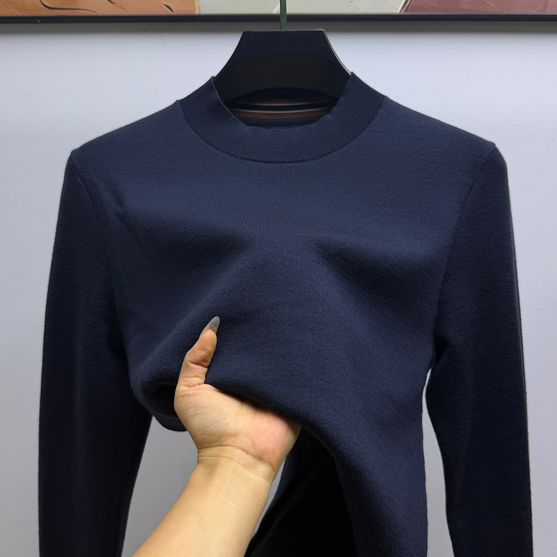 Machine Washable Fine-Spun Pure Wool Half-Turtleneck Sweater for Men, New Autumn and Winter Style, 100% Wool, Thickened and Warm Base Layer Machine Washable Fine-Spun Pure Wool Half-Turtleneck Sweater for Men, New Autumn and Winter Style, 100% Wool, Thickened and Warm Base Layer