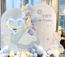 Alice Dream Wonderland Birthday Plan Background Panel Decorating Girls Childrens Hundred Day Cartoon Theme