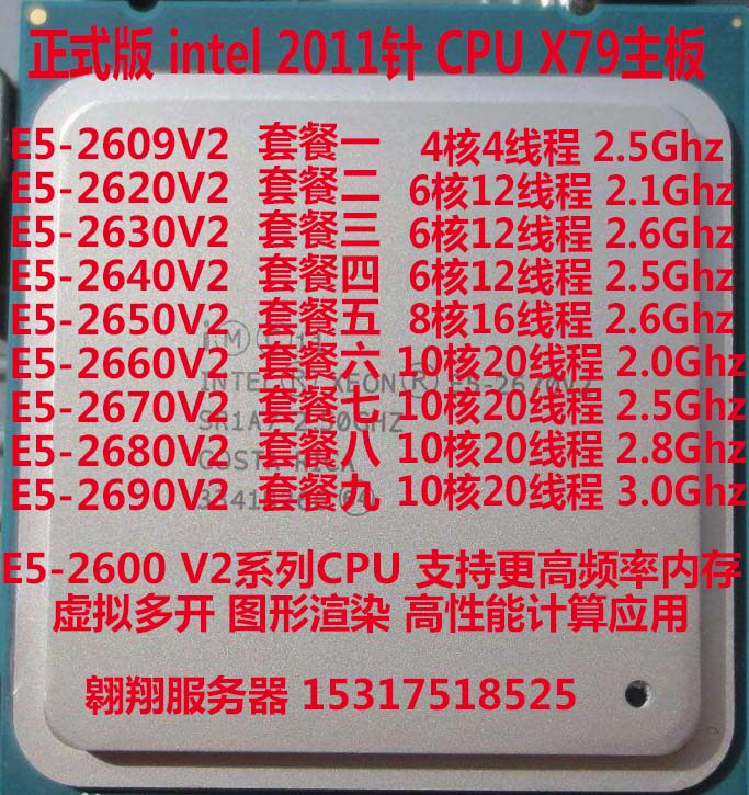Intel E5-2620V2 E5-2650V2 E5-2660V2 E5-2680V2 2011CPU