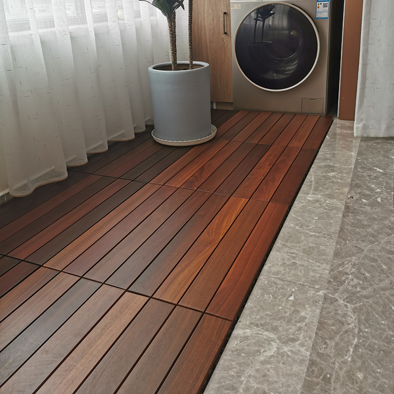 Balcony Flooring Self-Installation Courtyard Terrace Sunroom DIY Renovation Outdoor Waterproof Sun-Resistant Wood Splicing Solid Wood Flooring
