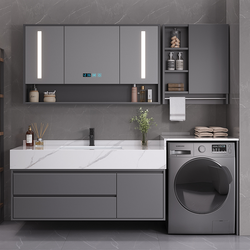 定制岩板浴室柜：北欧风格卫生间的现代卫浴美学