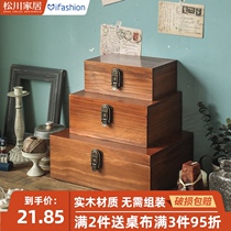 With lock storage box wooden ID box desktop cosmetics storage box sub home student change password box large