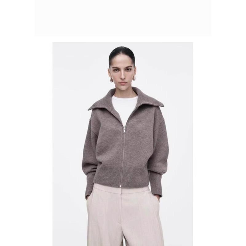 Cs E Women's Waist-Cinching Knit Sweater Bomber Jacket Sweater Short Coat 2025 Winter New Product 1200576003
