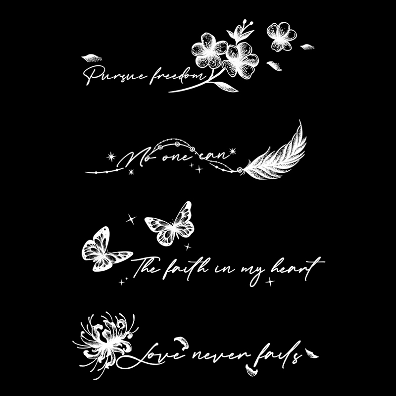 English collarbone juice Juice Herbals tattooed with waterproof persistent semi-permanent arms ankle stickers Realistic Stabbing-Taobao