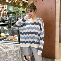 Thu đông 2018 phiên bản Hàn Quốc mới của áo len openwork nữ mỏng phần rộng sọc mỏng thời trang hoang dã áo len dài tay áo cardigan nữ mỏng