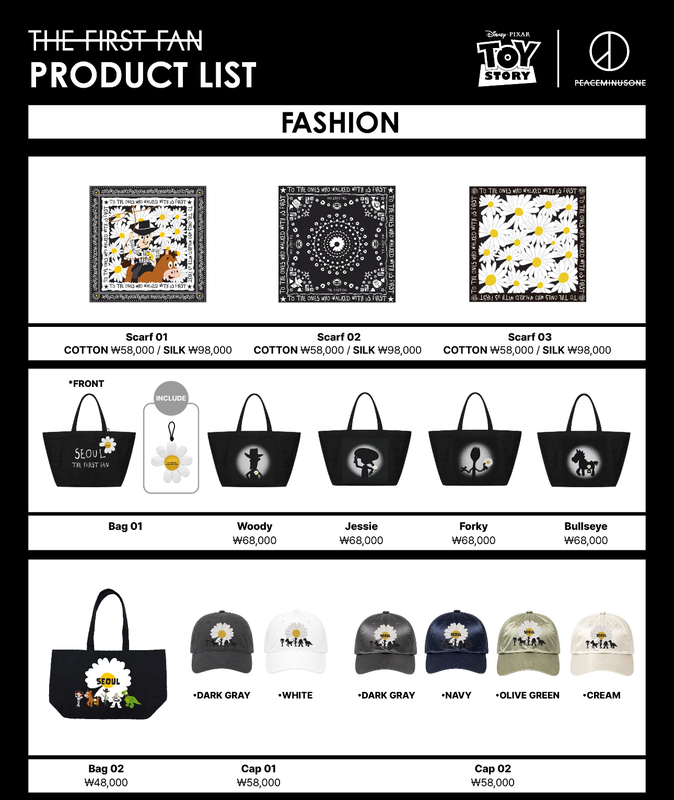 G-Dragon (Kwon Ji-Yeon) X Toy Story Limited Edition Merchandise: Buzz Lightyear, Woody, and Three-Eyed Alien Canvas Bag and Scarf G-Dragon (Kwon Ji-Yeon) X Toy Story Limited Edition Merchandise: Buzz Lightyear, Woody, and Three-Eyed Alien Canvas Bag and Scarf