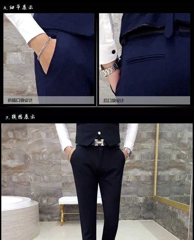 Ba mảnh phiên bản Hàn Quốc của bộ đồ mỏng phù hợp với nam giới tự tu trang phục chuyên nghiệp trang phục sinh viên đại học Lang nhóm trang phục phù hợp áo vest nam đẹp