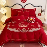 Комплект, красный чай улун Да Хун Пао, пододеяльник, покрывало, китайский стиль, 4 предмета, легкий роскошный стиль, с вышивкой