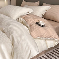 Хлопковый пододеяльник, комплект, хлопковая простыня, 100 шт, 4 предмета, простой и элегантный дизайн, легкий роскошный стиль, изысканный стиль