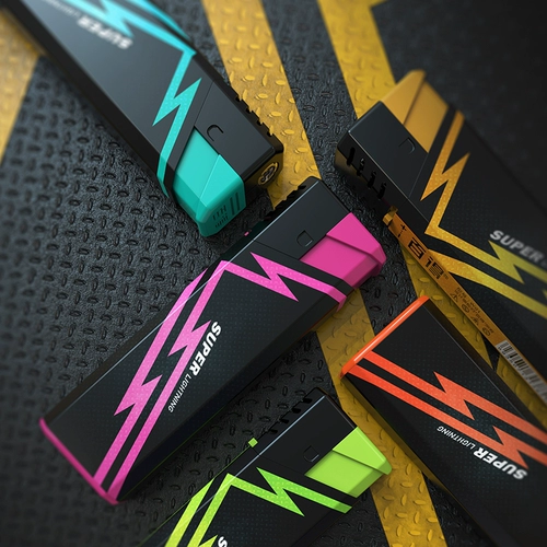 Креативная неоновая трендовая взрывобезопасная безопасная электронная ветрозащитная зажигалка