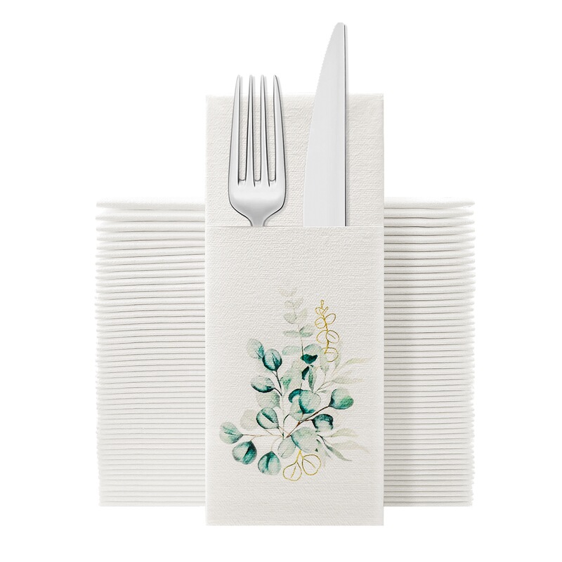 33*40cm Eucalyptus Leaf Cutlery Bag High-End Western Restaurant Placemat High-End Banquet Napkin Cloth 33*40cm Eucalyptus Leaf Cutlery Bag High-End Western Restaurant Placemat High-End Banquet Napkin Cloth