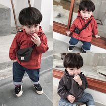 Qiqi number boy coat boy coat 2021 Spring and Autumn New Baby trench coat girl coat Korean version of childrens charge tide