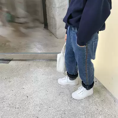 No 7 Tongcang children's plus velvet jeans children's trousers 2019 new Korean boys ' casual pants small children's pants