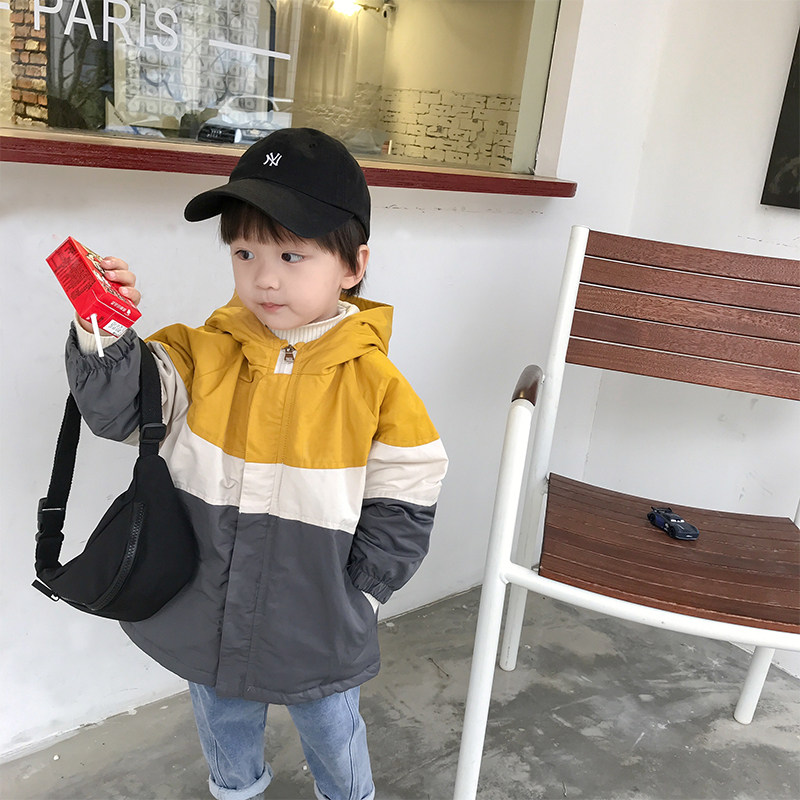 Seven children's warehouse children's hooded coat autumn and winter baby plus velvet coat girls winter children's clothing 2019 new tide