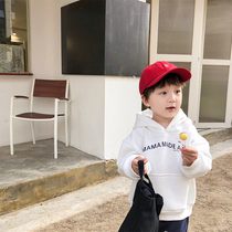 Seven childrens warehouse plus thin velvet baby hooded jacket 2019 new girl letter sweater Autumn Winter