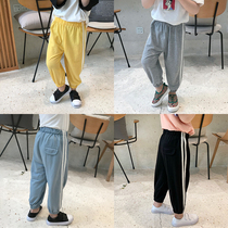 Qiqi Tong Cang Boys Pants 2020 New Children Anti-mosquito Pants Thin Boy Pants Summer Baby Sweatpants