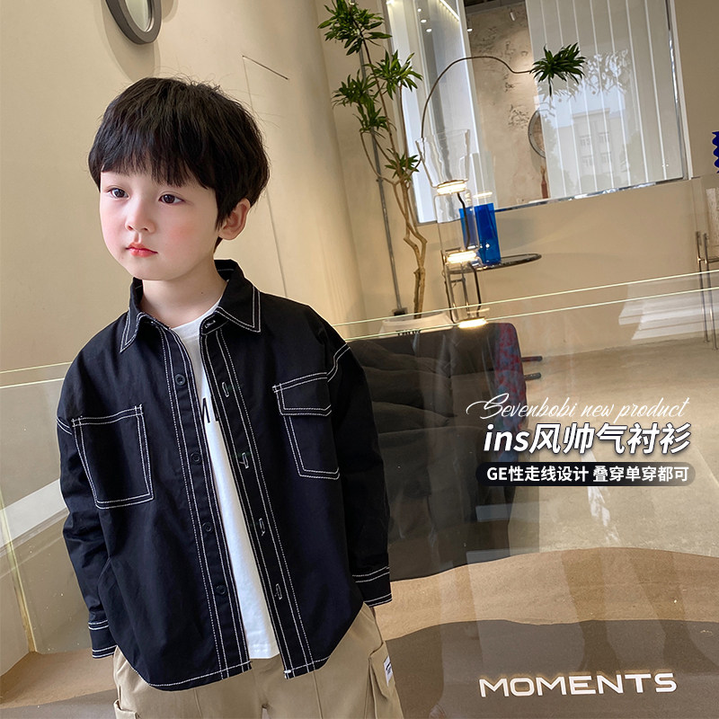 No. 7 Children's warehouse children's spring clothes boys' shirts Korean version of children's jackets 2021 new girls' tops fashion trend