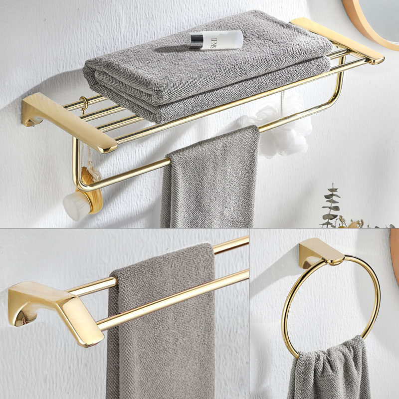 Powder room light luxury golden towel rack stainless steel towel rack toilet pendant set device rack bathroom towel hanger