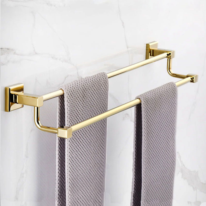 Full Copper Towel Rack Golden Bathroom Shelve Makeup Room Free To Punch Bathroom Wash Face Towel Rack Light Lavish Towel Rod