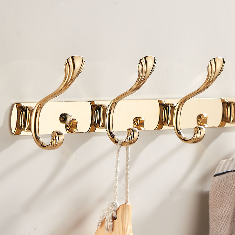 Golden Coat Hook, High-End Wall-Mounted Clothes Rack, Bathroom Wall Hook, Entryway Coat Hook, Vintage Clothes Hook for Behind the Door