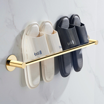 Bathroom slipper rack free of punching bathroom toilet stainless steel storage door drain rack light luxury style golden shoe rack