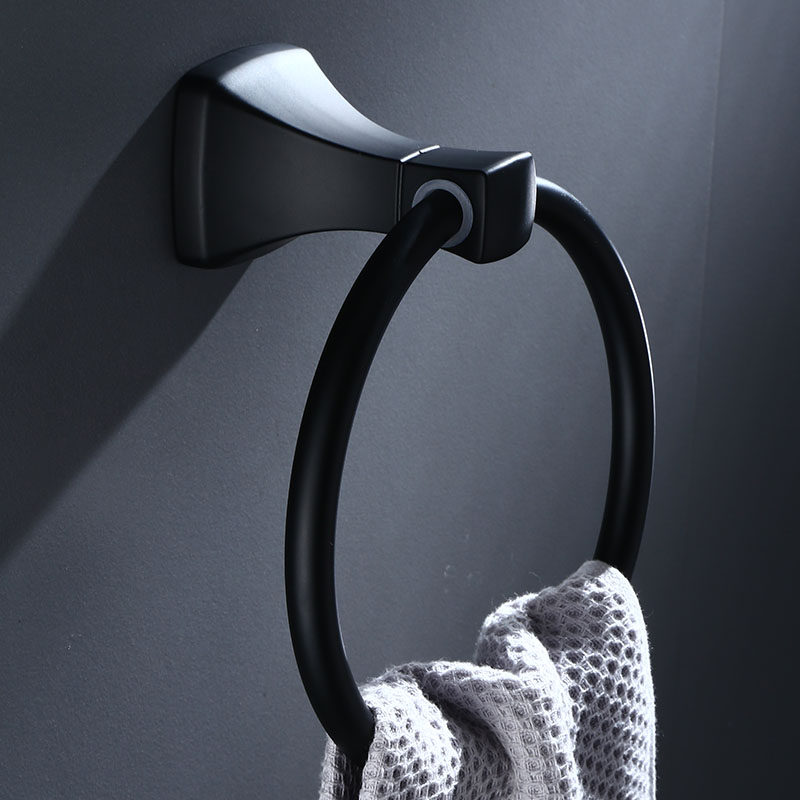 Toilet-free black towel towel rings Bathroom Wash feedhanger kitchen drying cloth toilet towel ring
